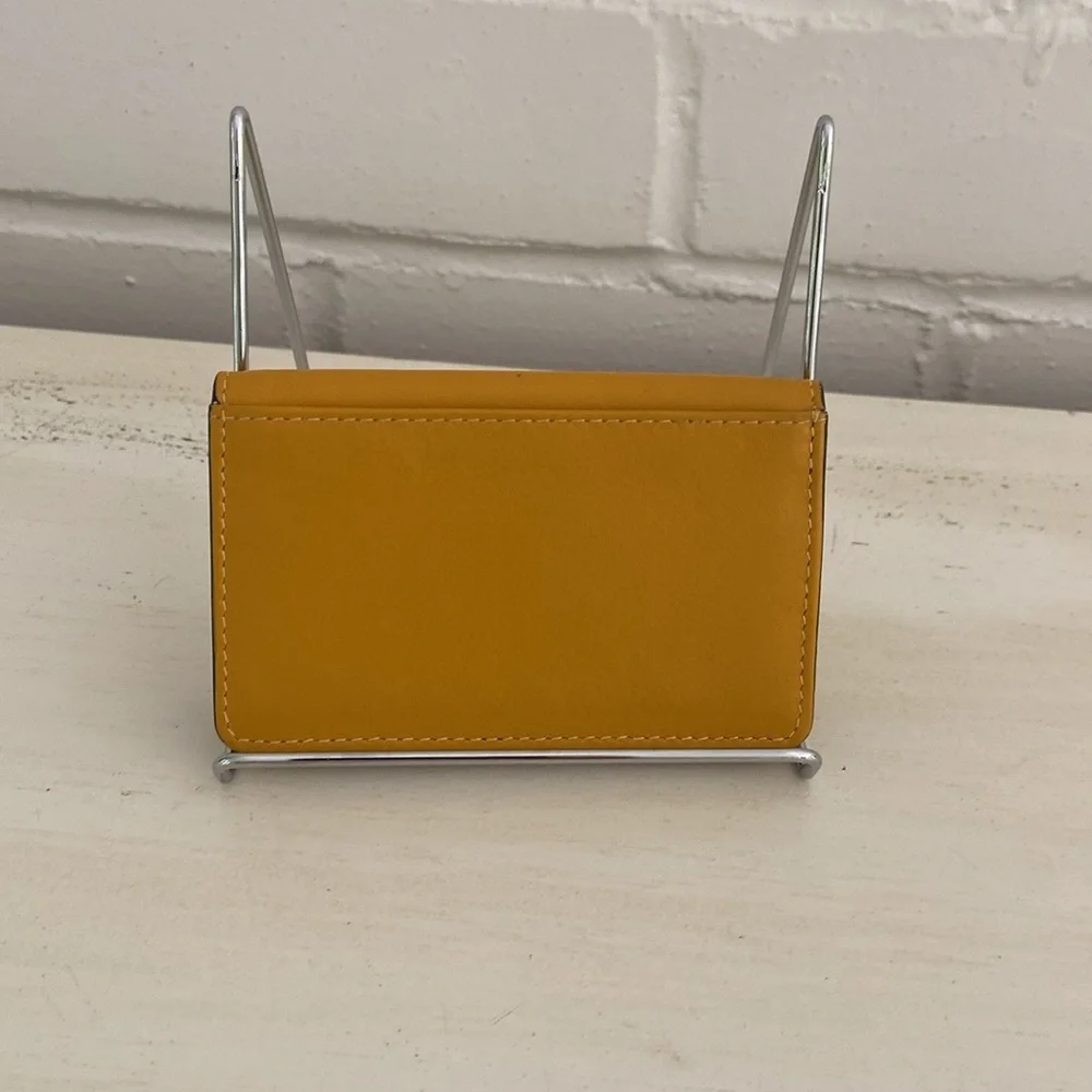 Women’s REID Small Leather Mustard Yellow Change Purse & Credit Card Holder